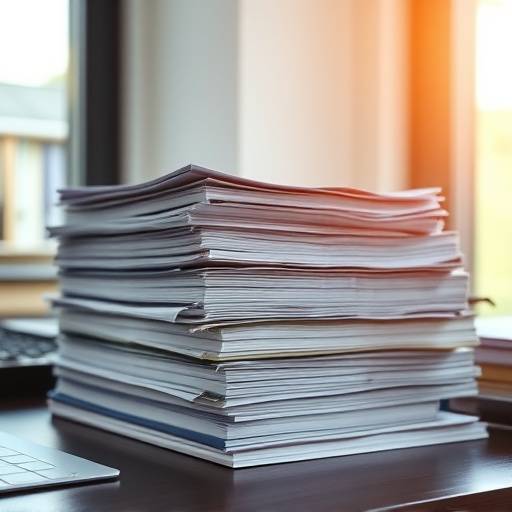 Documenti legali impilati su una scrivania