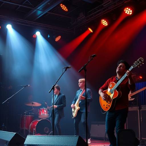 La band fiorentina 'I Gigli Rossi' che suona sul palco